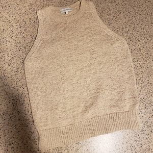 White + Warren Tan Sleeveless Tunic